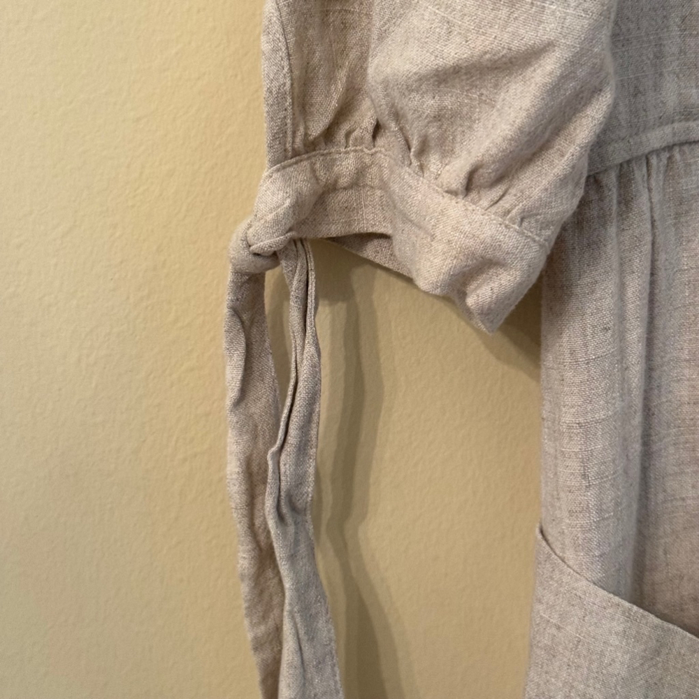 First Monday Button Down Ruffle Cotton Linen Midi… - image 3